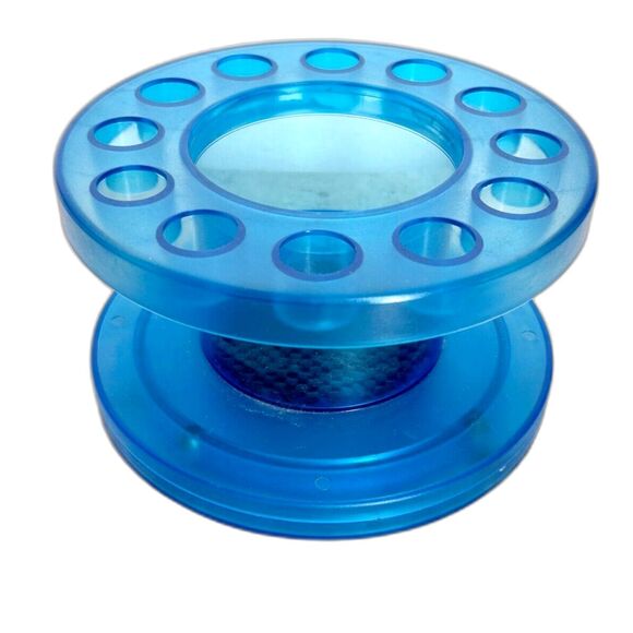 Rotating Organizer Blue Plastic Kitchen Crafts Utensils Pens Pencils Makeup - Picture 3 of 4